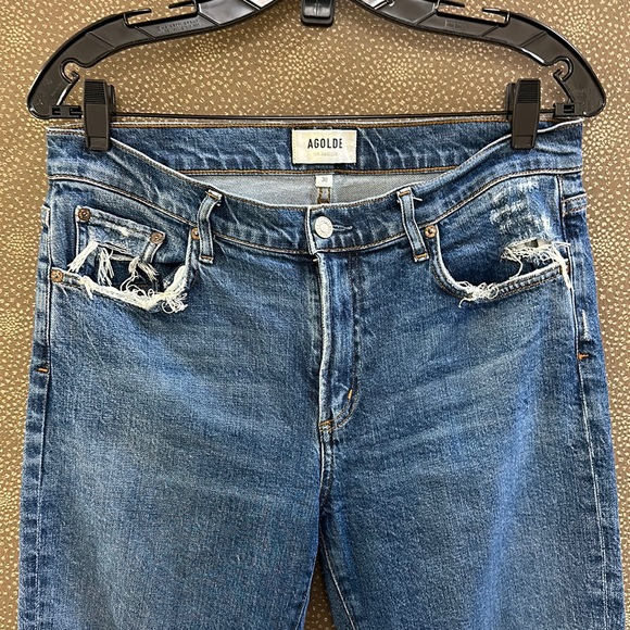 🔥🔥🔥Agolde Straight Leg Blue Jeans Size 30 - Picture 7 of 12